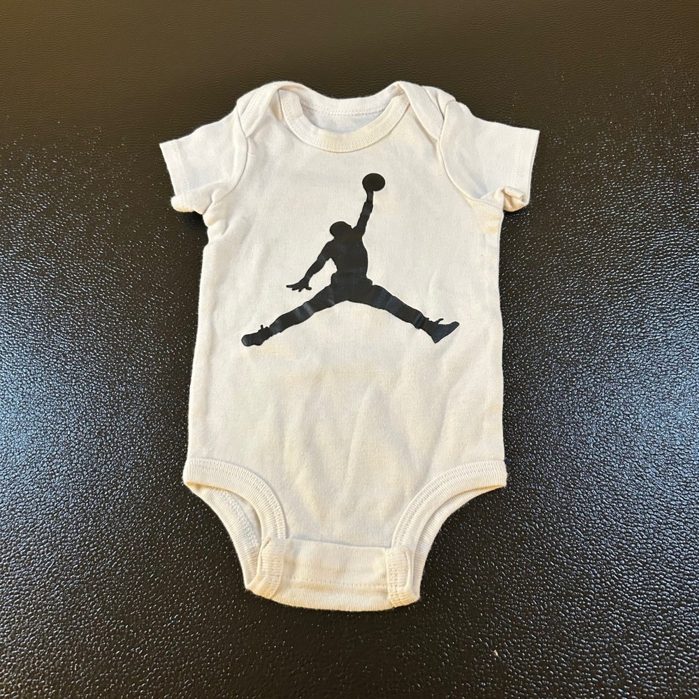 Jordan Infant Bodysuit Jumpman‎ Onesie Baby Clothes Cotton White 0-6 Months